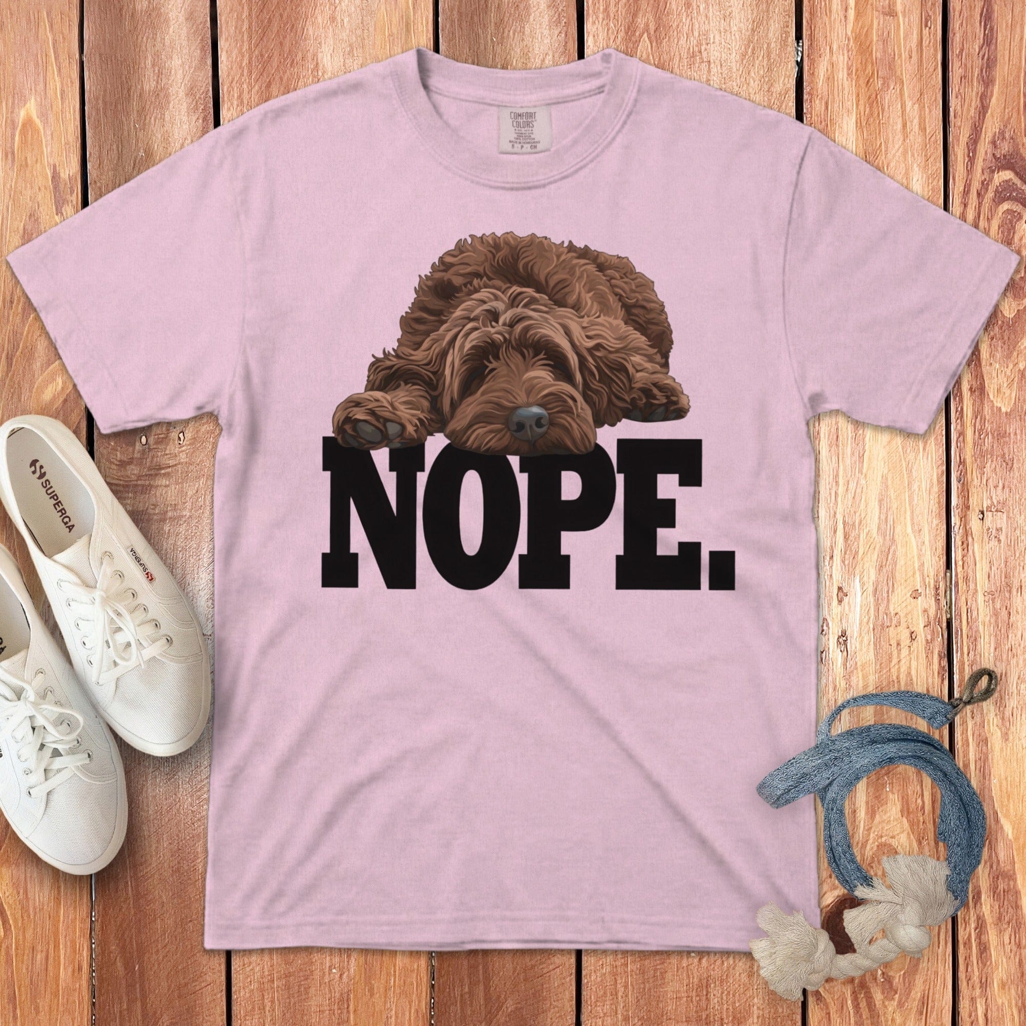 Chocolate Goldendoodle Labradoodle Nope Signature T-Shirt in Blossom / S by Puppy Jo