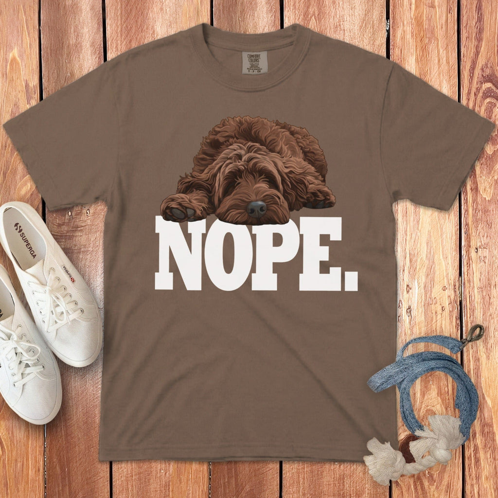 Chocolate Goldendoodle Labradoodle Nope Signature T-Shirt in Espresso / S by Puppy Jo
