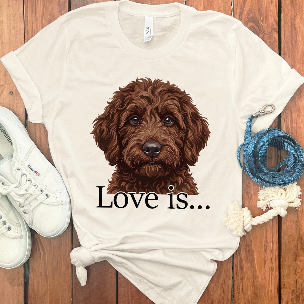 Chocolate Goldendoodle Love T-Shirt in Natural / M by Puppy Jo