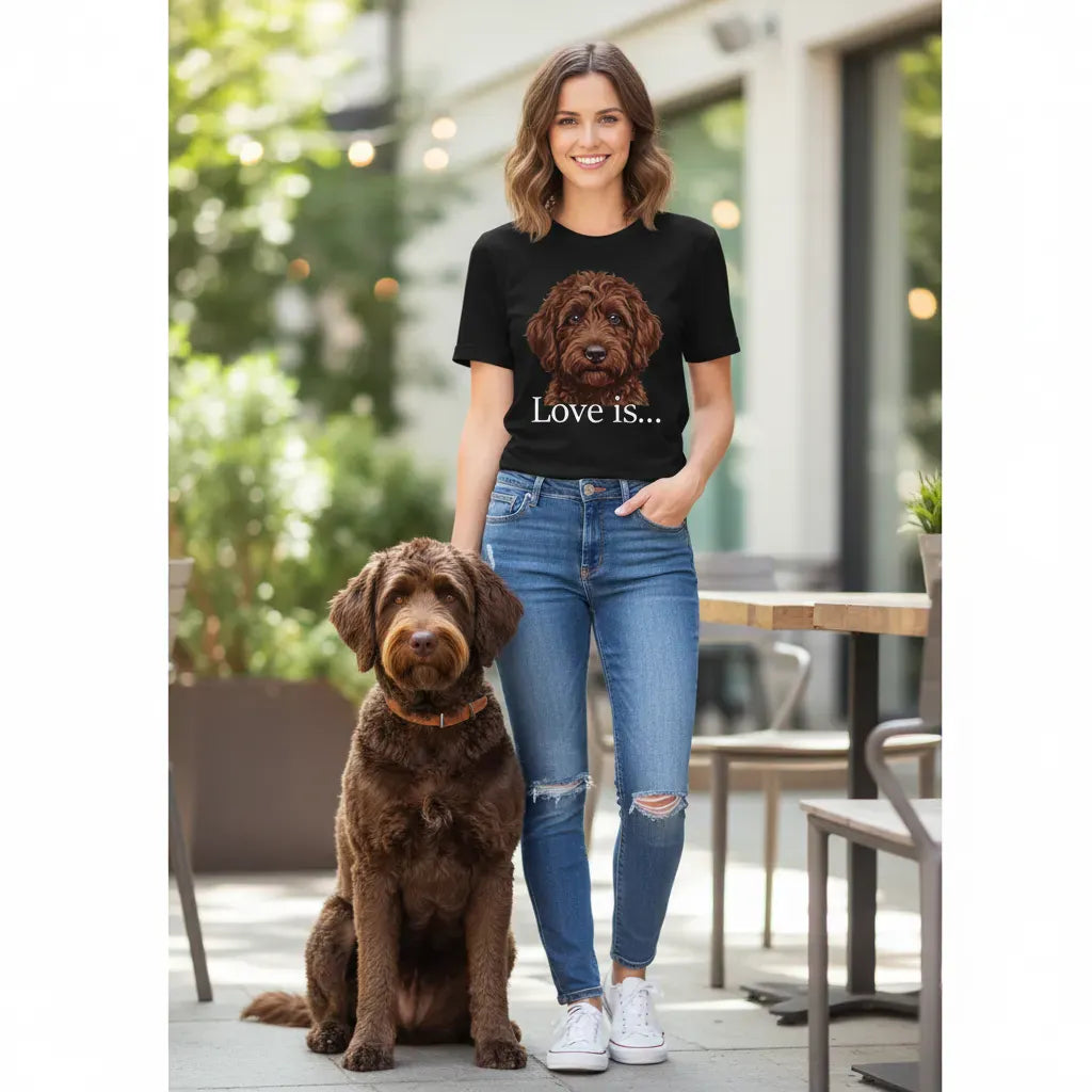 Chocolate Goldendoodle Love T-Shirt in by Puppy Jo