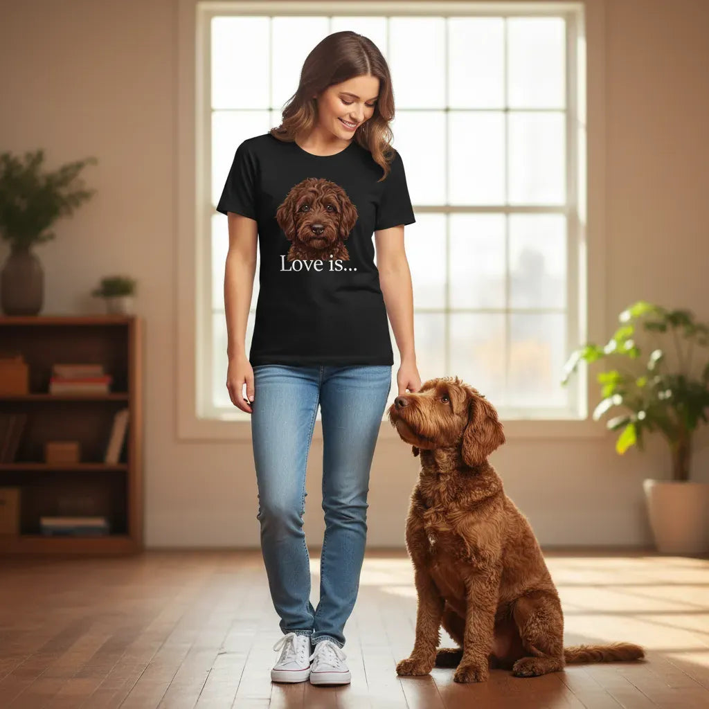 Chocolate Goldendoodle Love T-Shirt in by Puppy Jo