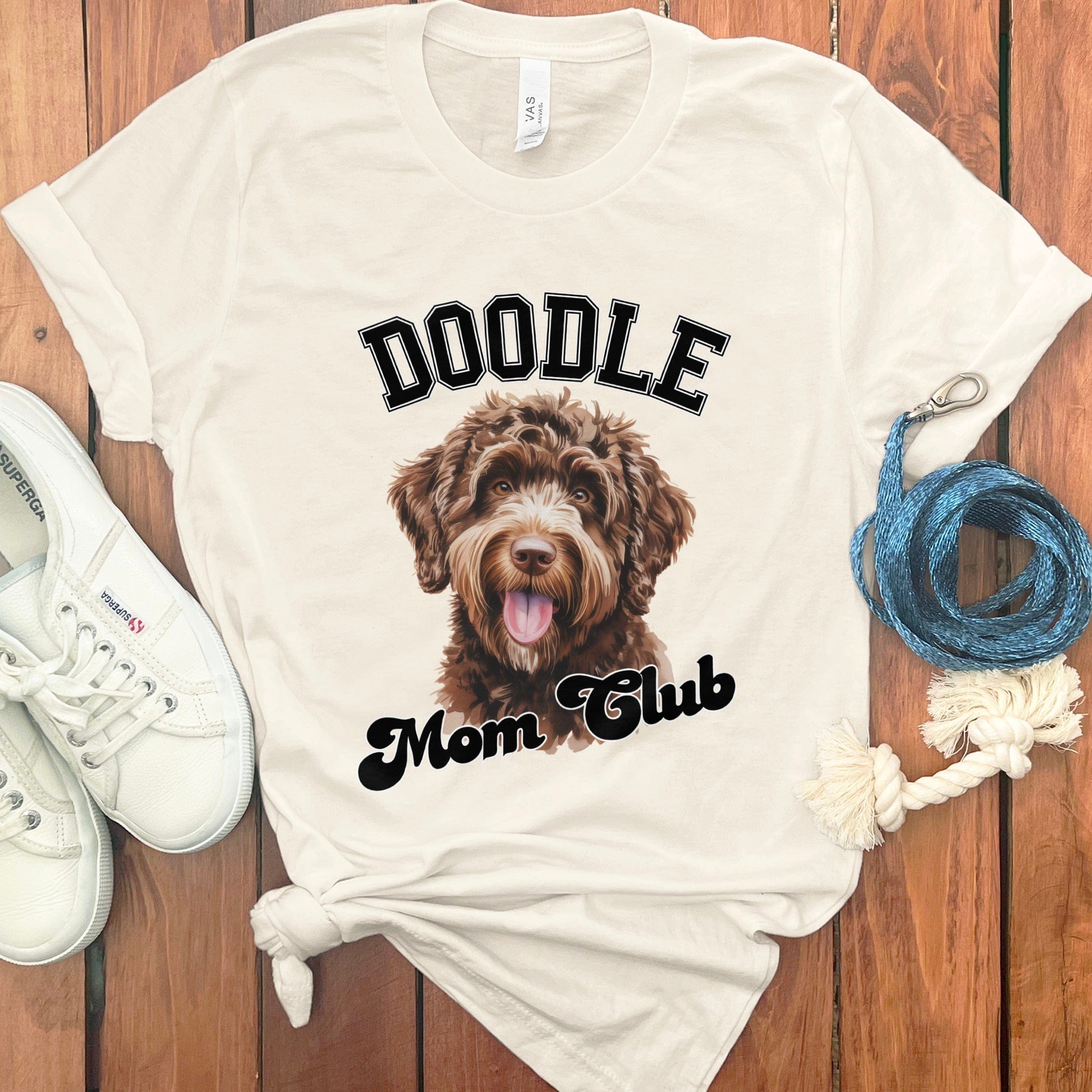 Chocolate Goldendoodle Mom Club T-Shirt in Natural / S by Puppy Jo