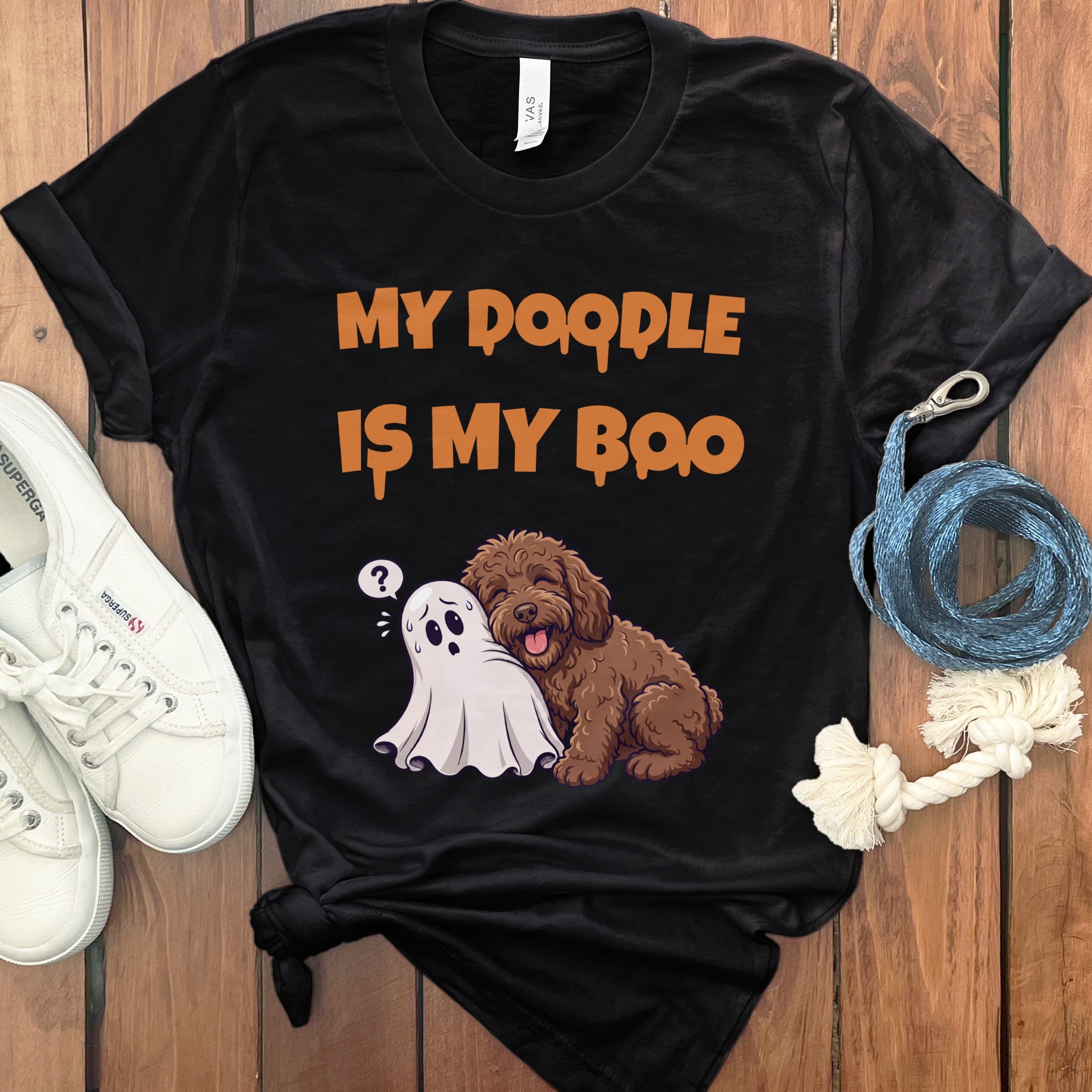 Chocolate Goldendoodle My Boo T-Shirt in Black / S by Puppy Jo