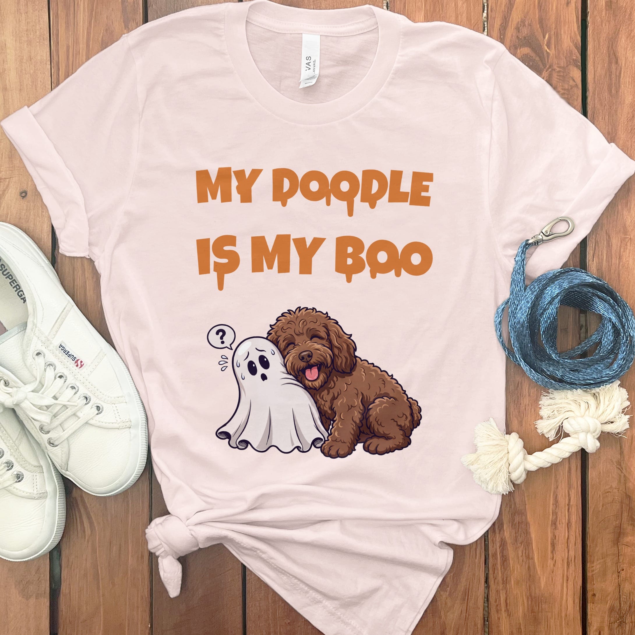 Chocolate Goldendoodle My Boo T-Shirt in Soft Pink / S by Puppy Jo