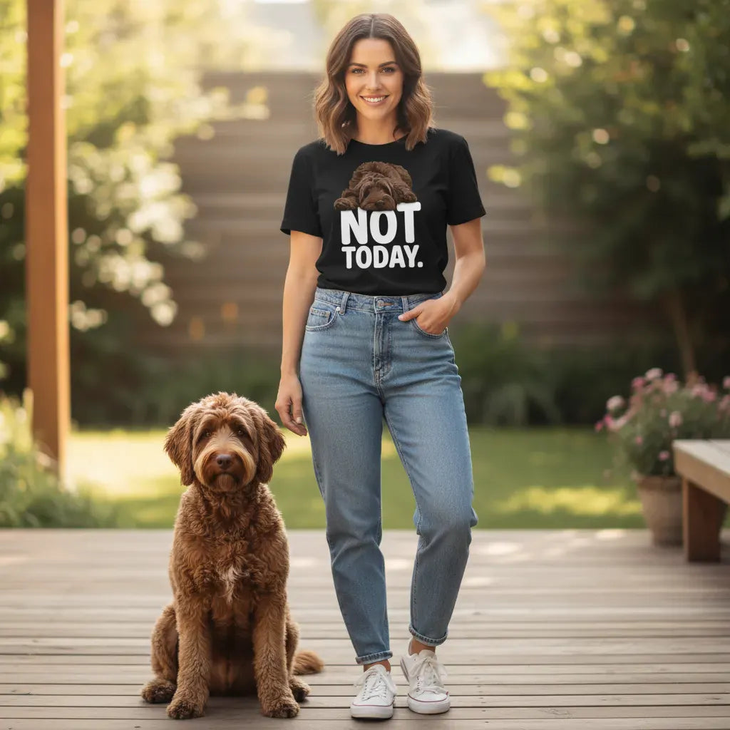 Chocolate Goldendoodle Not Today T-Shirt in by Puppy Jo