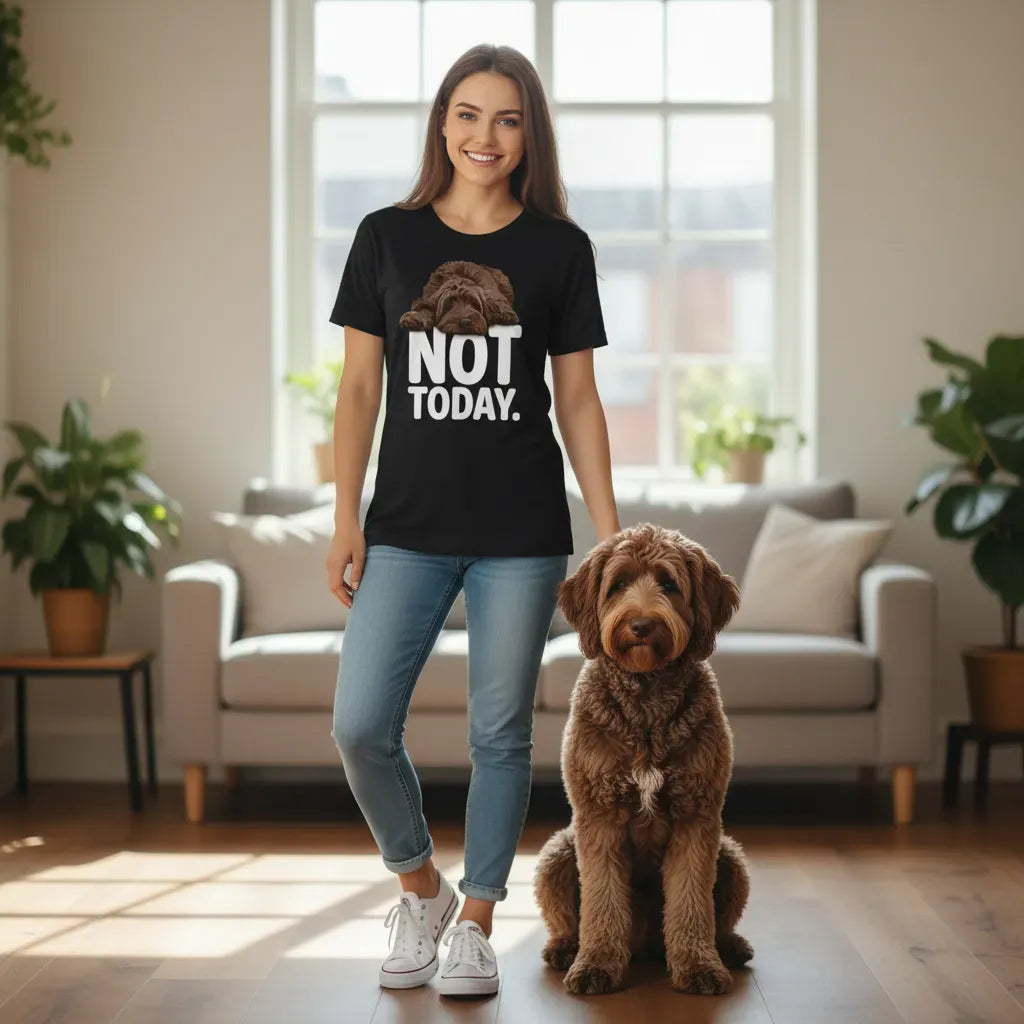 Chocolate Goldendoodle Not Today T-Shirt in by Puppy Jo