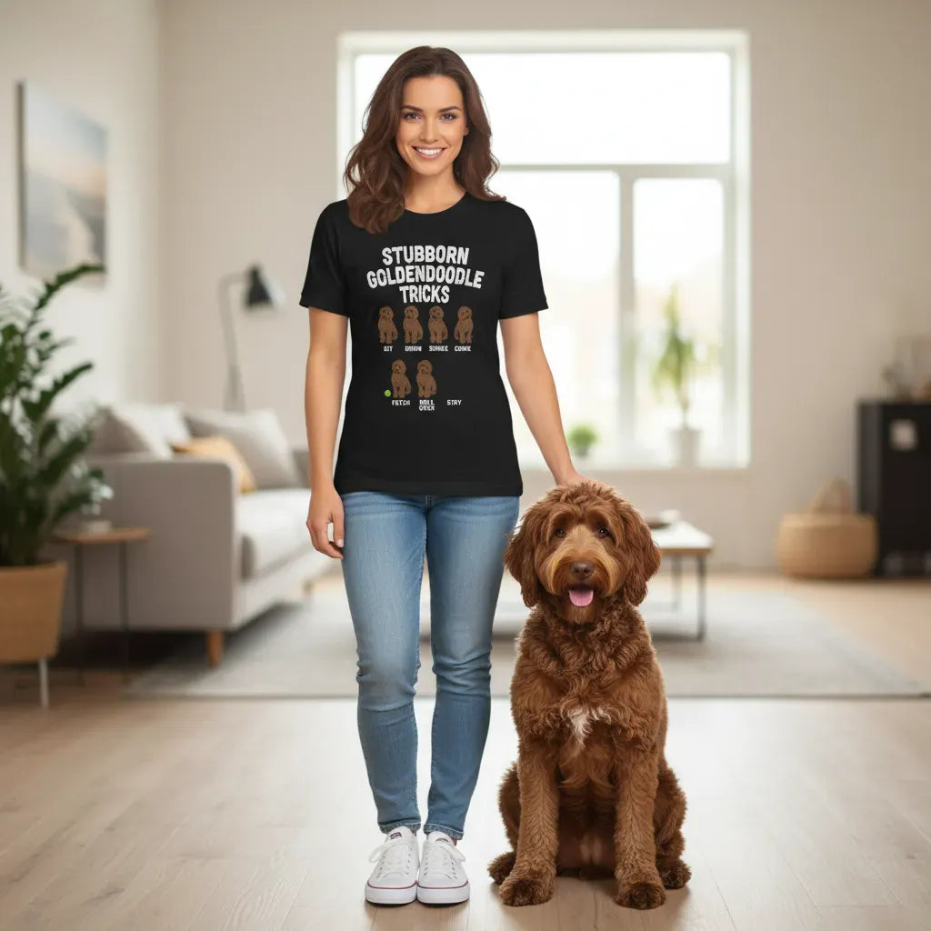 Chocolate Goldendoodle Stubborn T-Shirt in by Puppy Jo