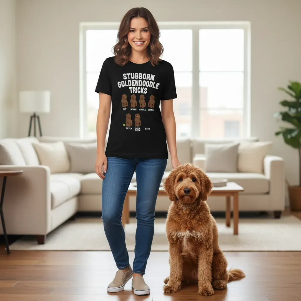 Chocolate Goldendoodle Stubborn T-Shirt in by Puppy Jo