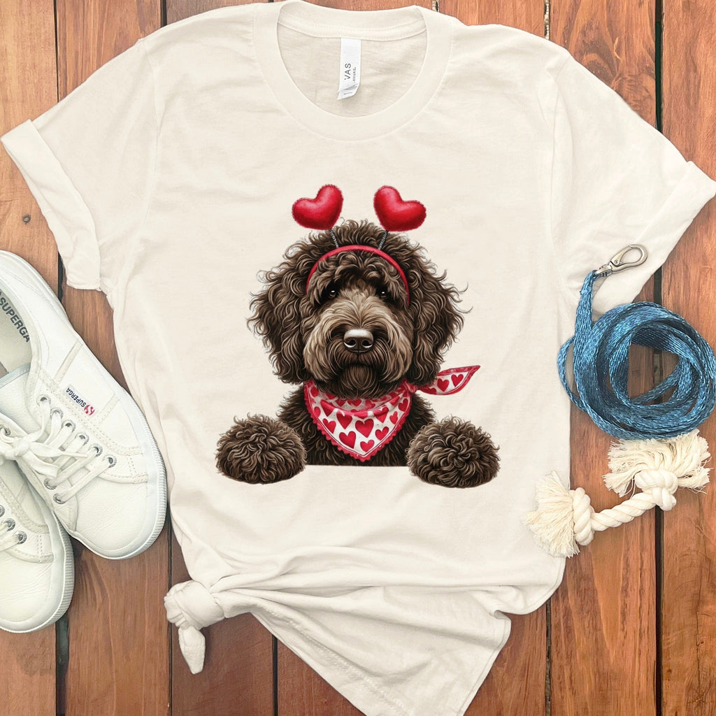 Chocolate Labradoodle Heart T-Shirt in Natural / S by Puppy Jo