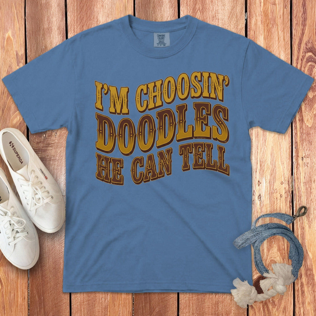 Choosin' Doodles Signature T-Shirt in Blue Jean / S by Puppy Jo
