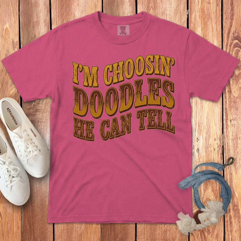 Choosin' Doodles Signature T-Shirt in Crunchberry / S by Puppy Jo