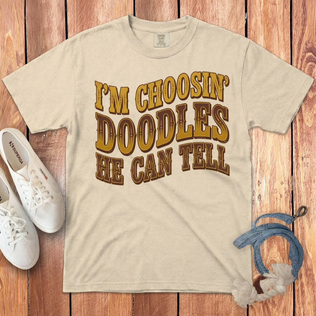 Choosin' Doodles Signature T-Shirt in Ivory / S by Puppy Jo