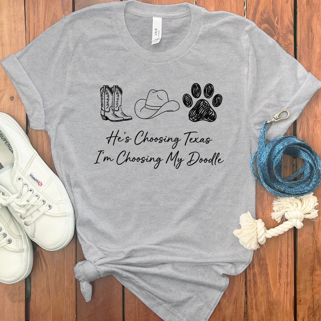 Choosing Doodle T-Shirt in Athletic Heather / S by Puppy Jo