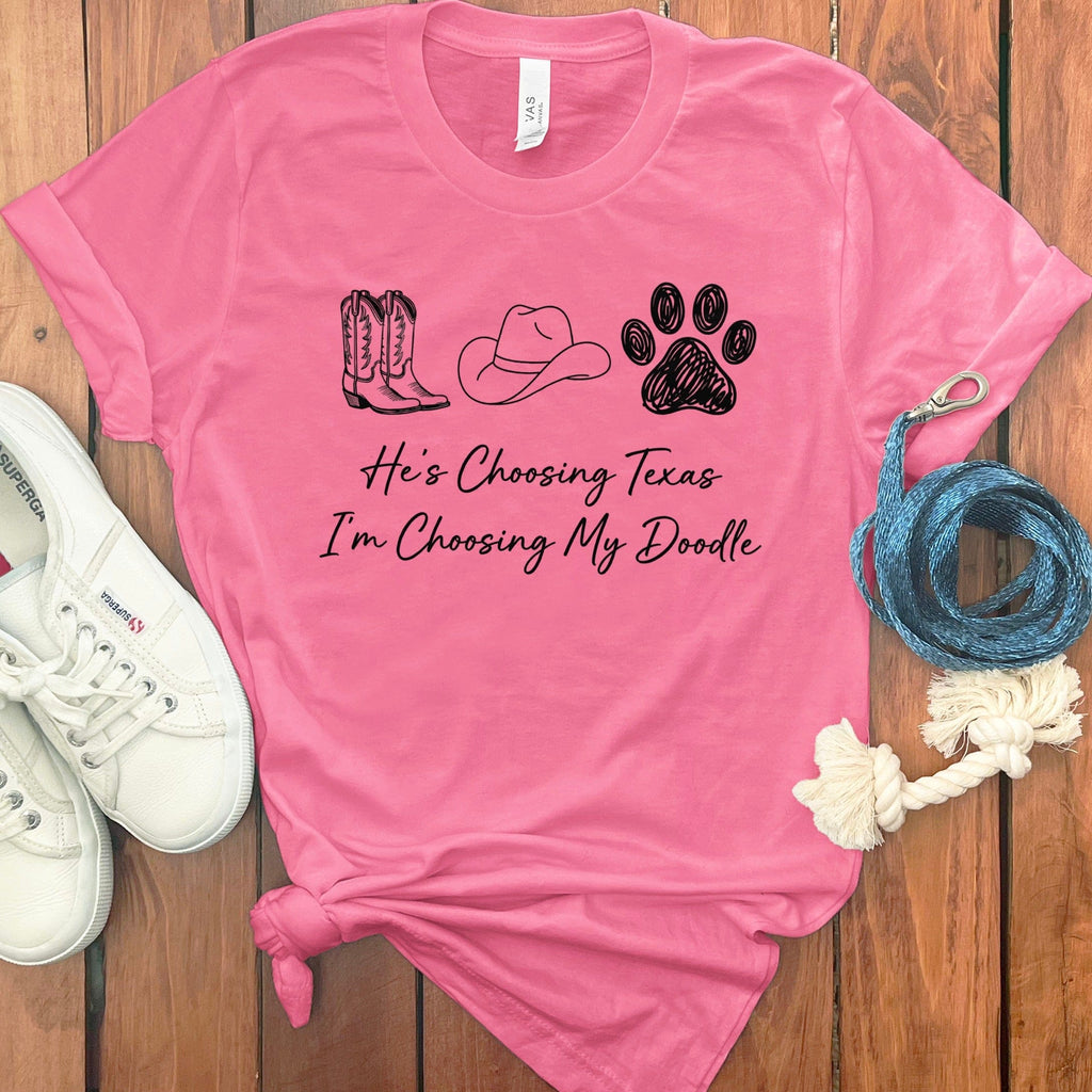 Choosing Doodle T-Shirt in Charity Pink / S by Puppy Jo