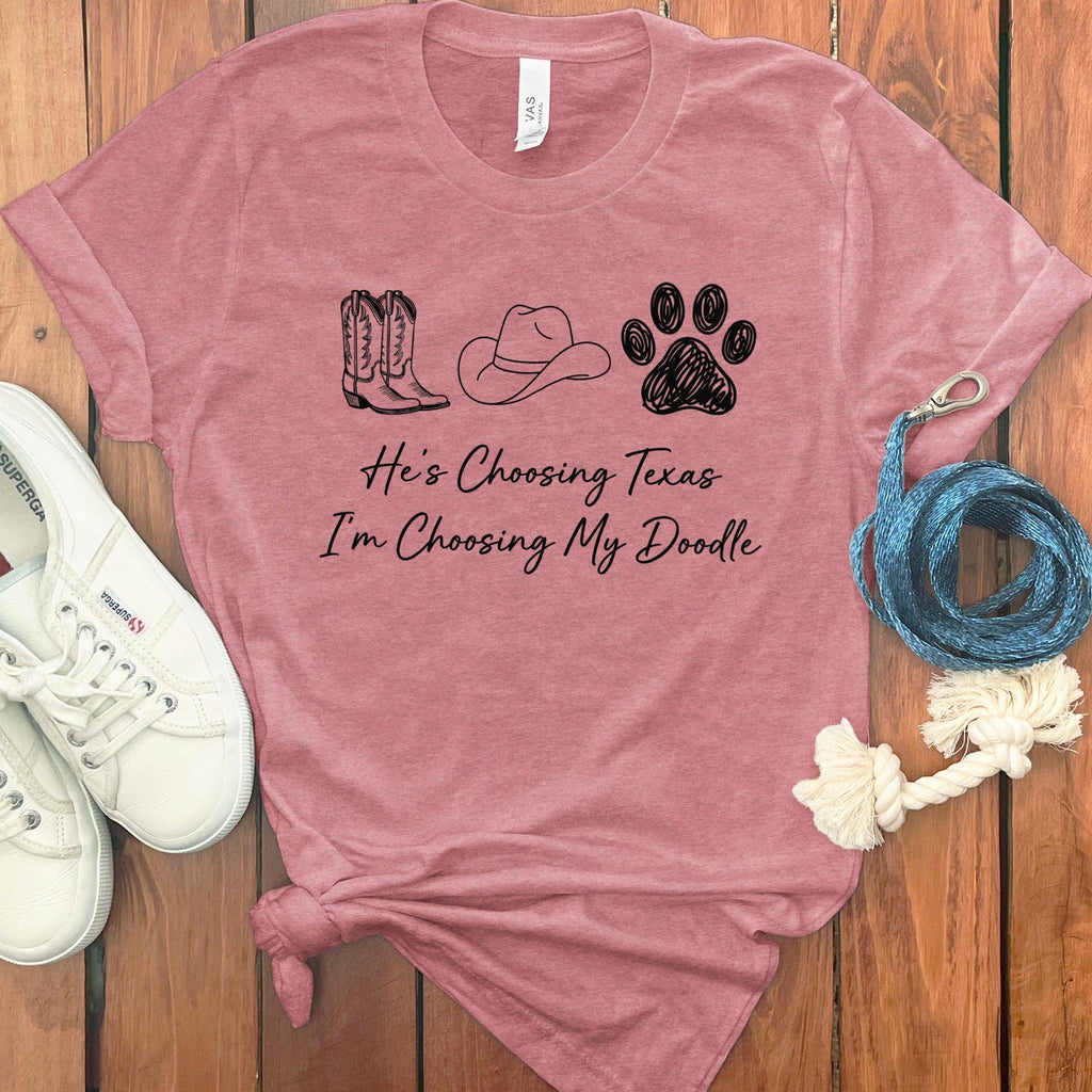 Choosing Doodle T-Shirt in Heather Mauve / S by Puppy Jo