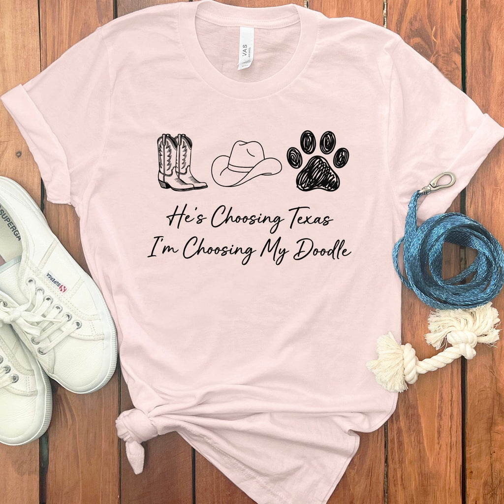 Choosing Doodle T-Shirt in Soft Pink / S by Puppy Jo