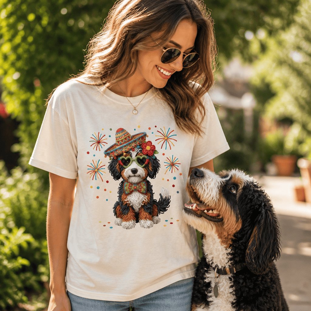 Cinco Bernedoodle T-Shirt in by Puppy Jo