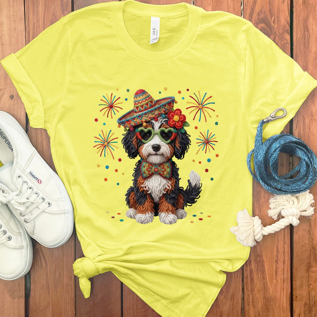 Cinco Bernedoodle T-Shirt in Yellow / S by Puppy Jo