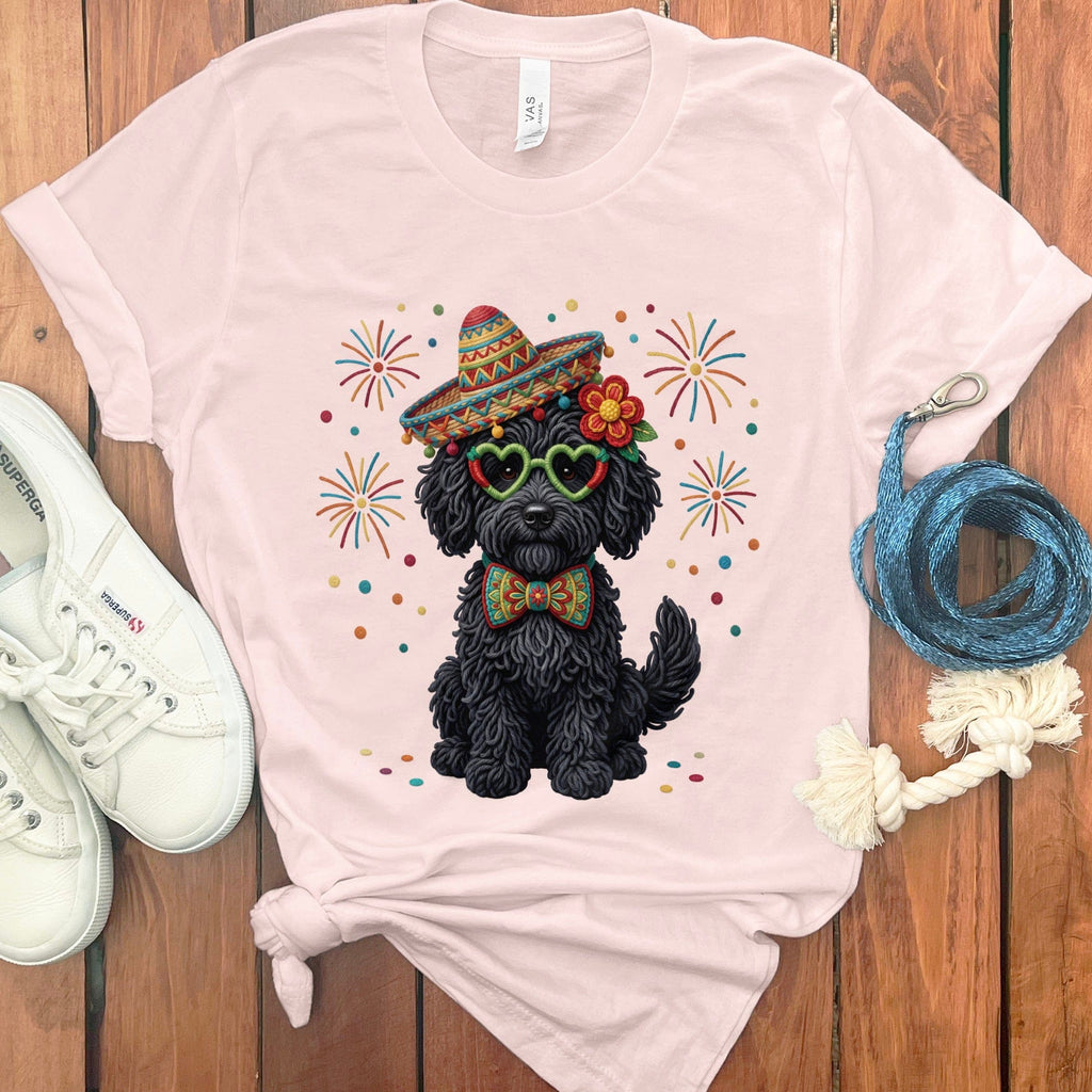 Cinco Black Goldendoodle T-Shirt in Soft Pink / S by Puppy Jo