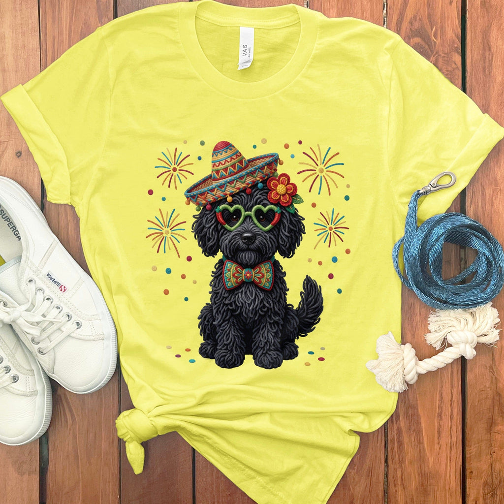 Cinco Black Goldendoodle T-Shirt in Yellow / S by Puppy Jo