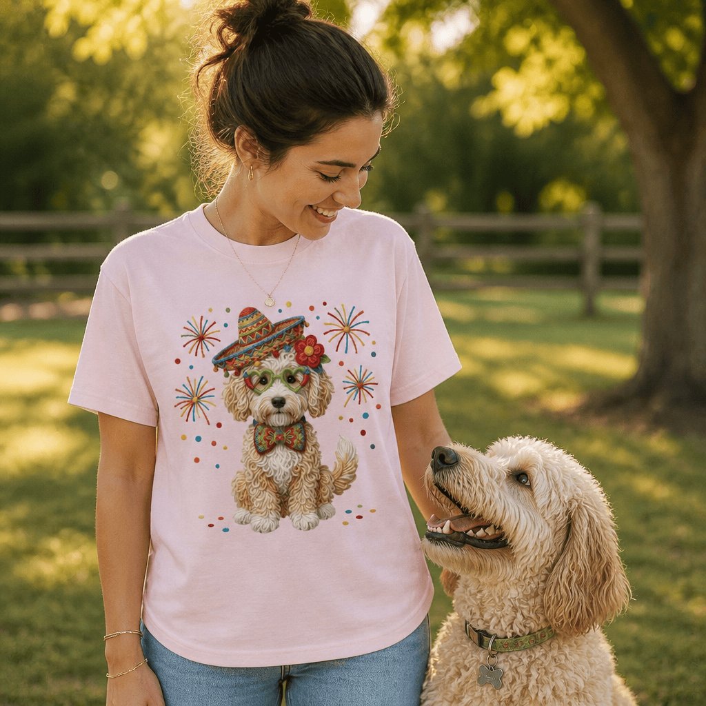 Cinco Cream Goldendoodle T-Shirt in by Puppy Jo