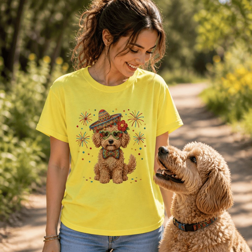 Cinco Golden Goldendoodle T-Shirt in by Puppy Jo