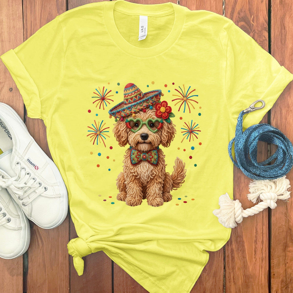 Cinco Golden Goldendoodle T-Shirt in Yellow / S by Puppy Jo