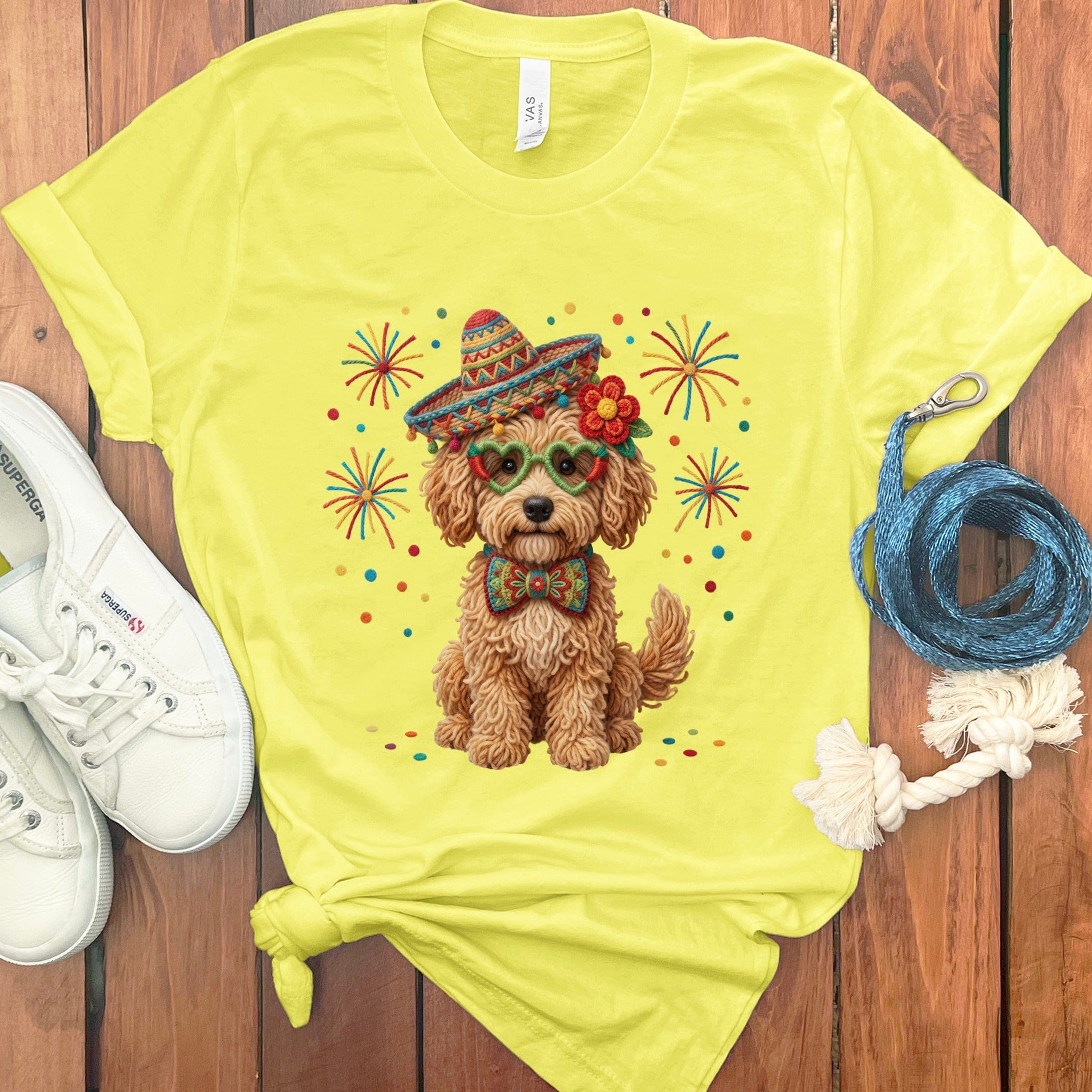 Cinco Golden Goldendoodle T-Shirt in Yellow / S by Puppy Jo