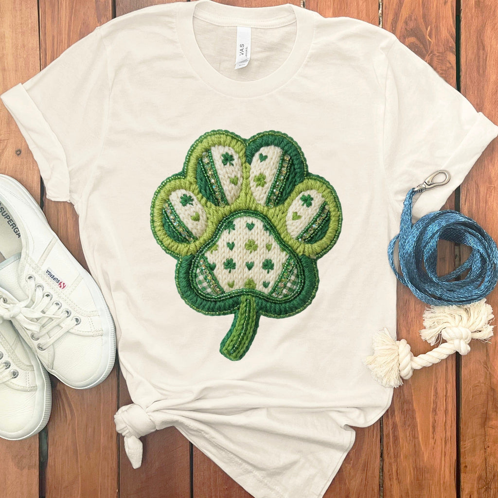 Clover Paw T-Shirt in Natural / M by Puppy Jo