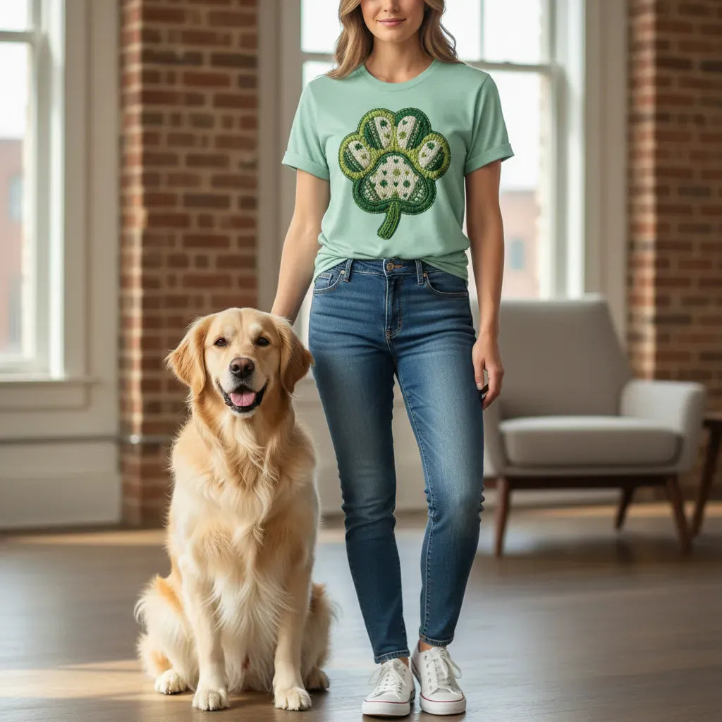 Clover Paw T-Shirt in by Puppy Jo