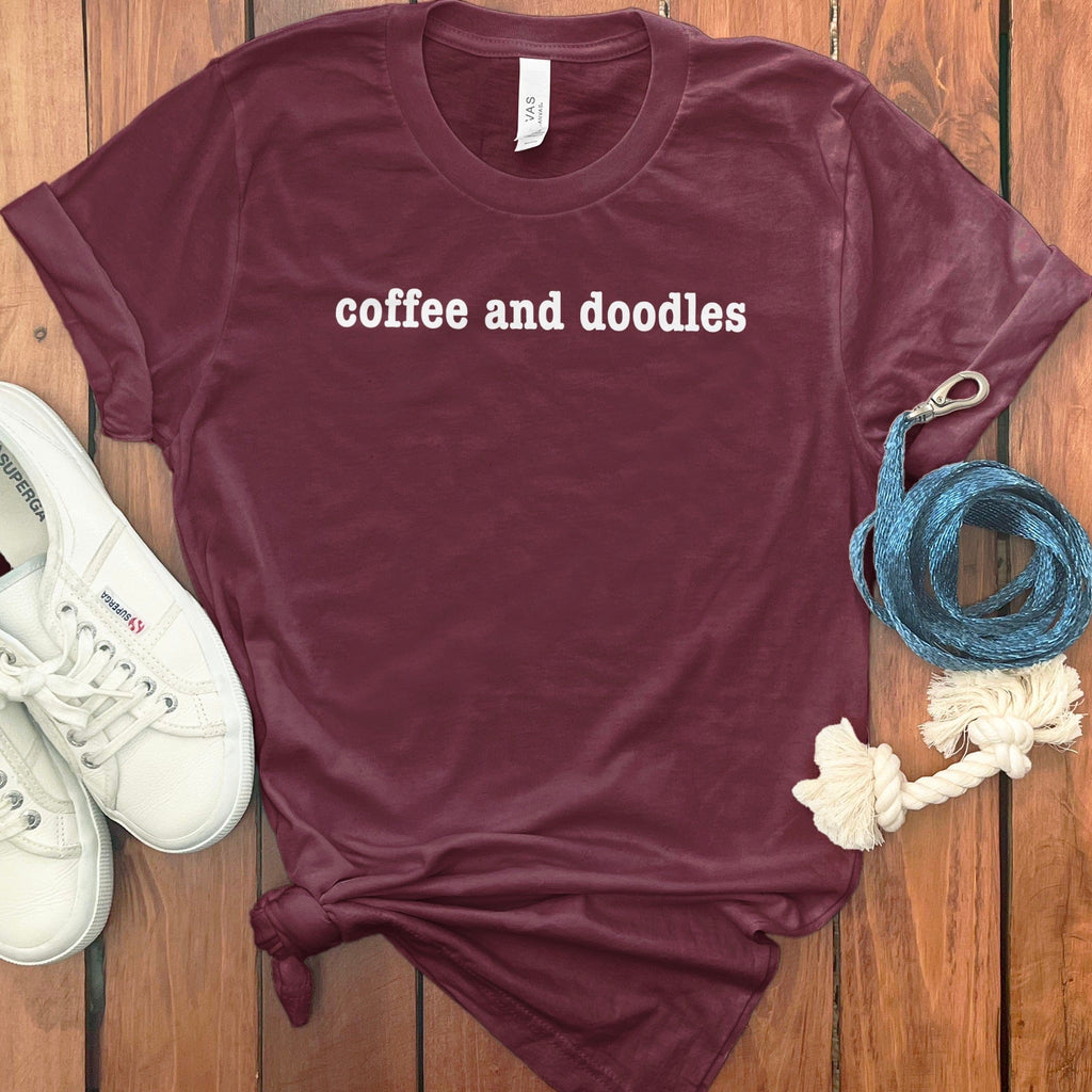 Coffee and Doodles T-Shirt in Maroon / S by Puppy Jo