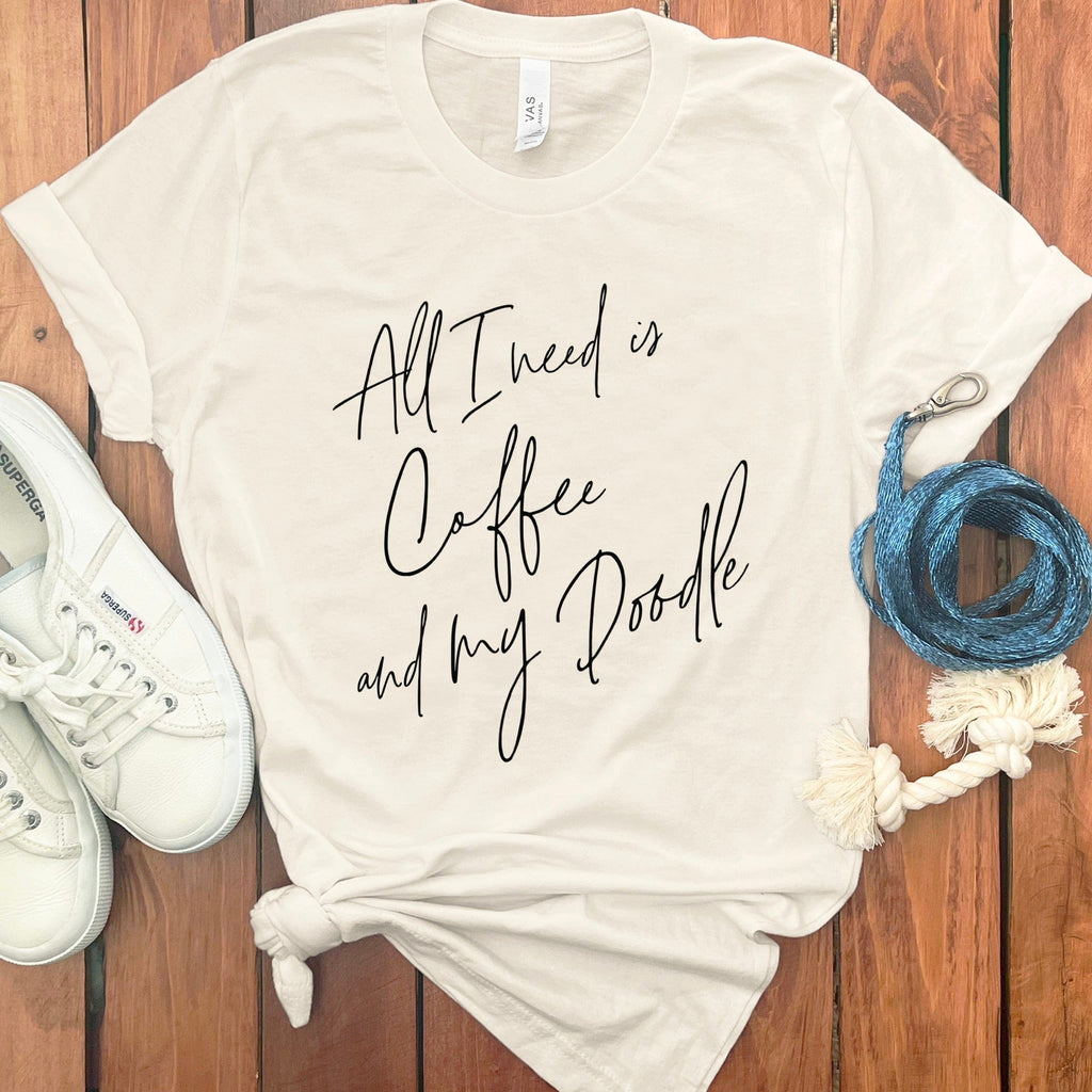 Coffee and My Doodle T-Shirt in Natural / S by Puppy Jo