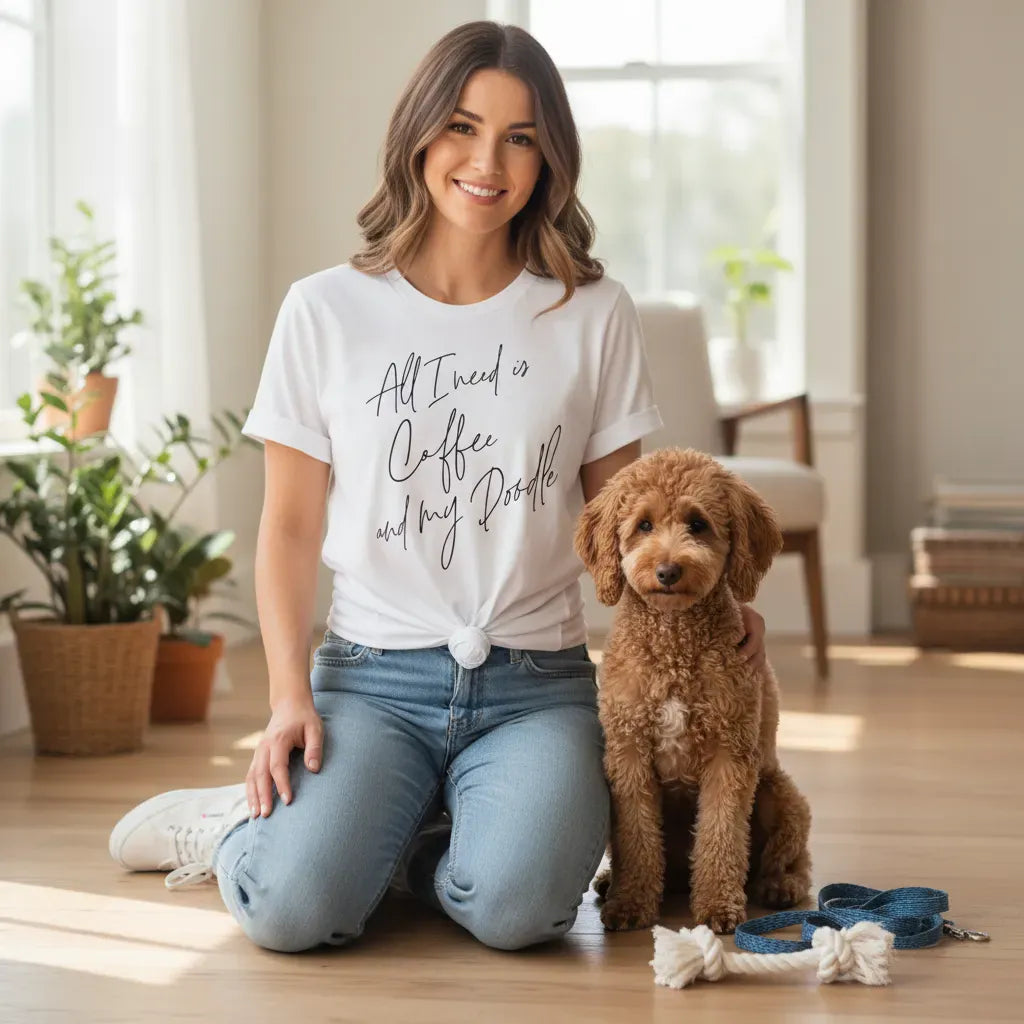 Coffee and My Doodle T-Shirt in by Puppy Jo