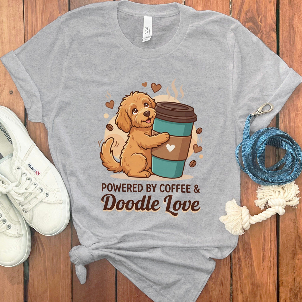 Coffee Doodle Love T-Shirt in Athletic Heather / S by Puppy Jo