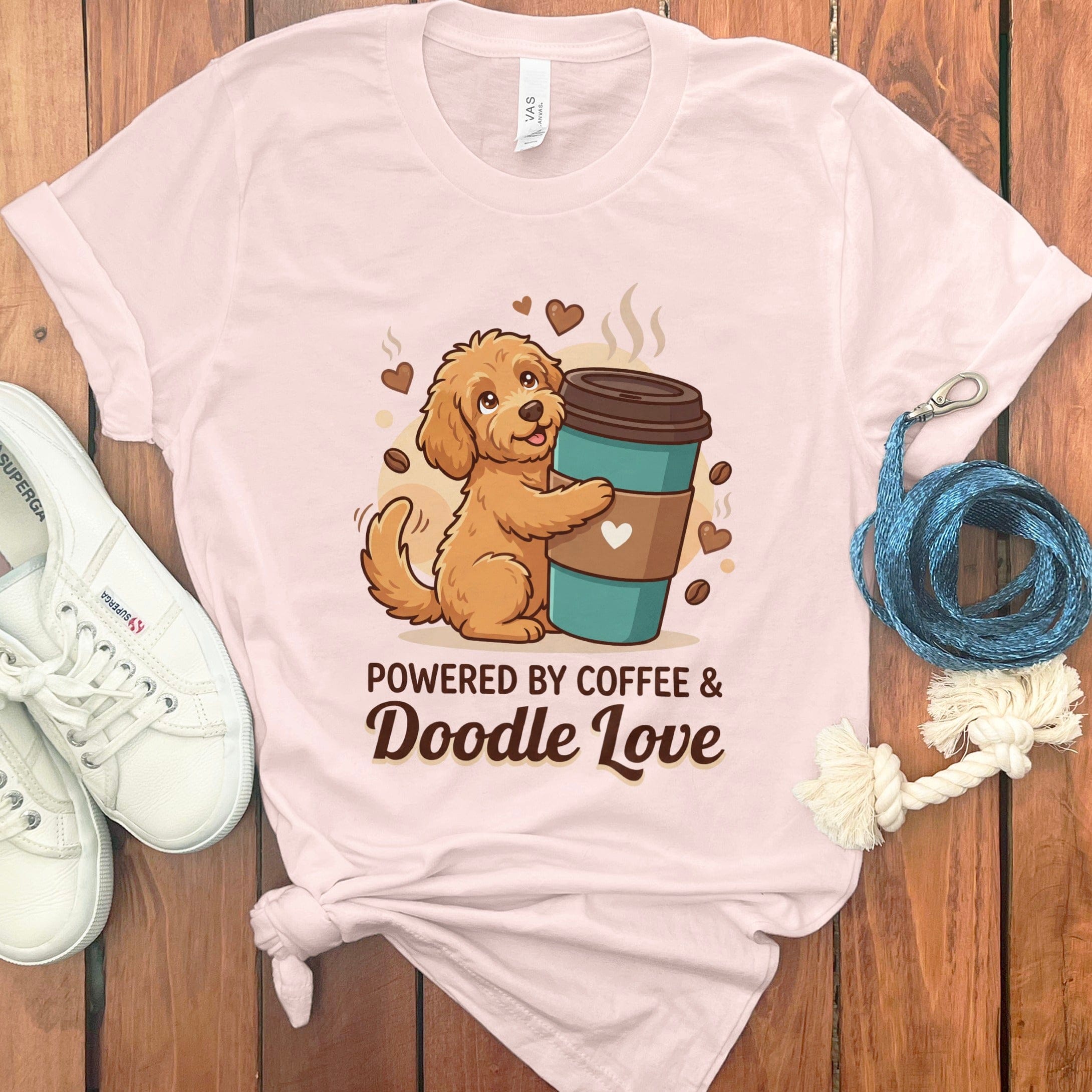 Coffee Doodle Love T-Shirt in Soft Pink / S by Puppy Jo