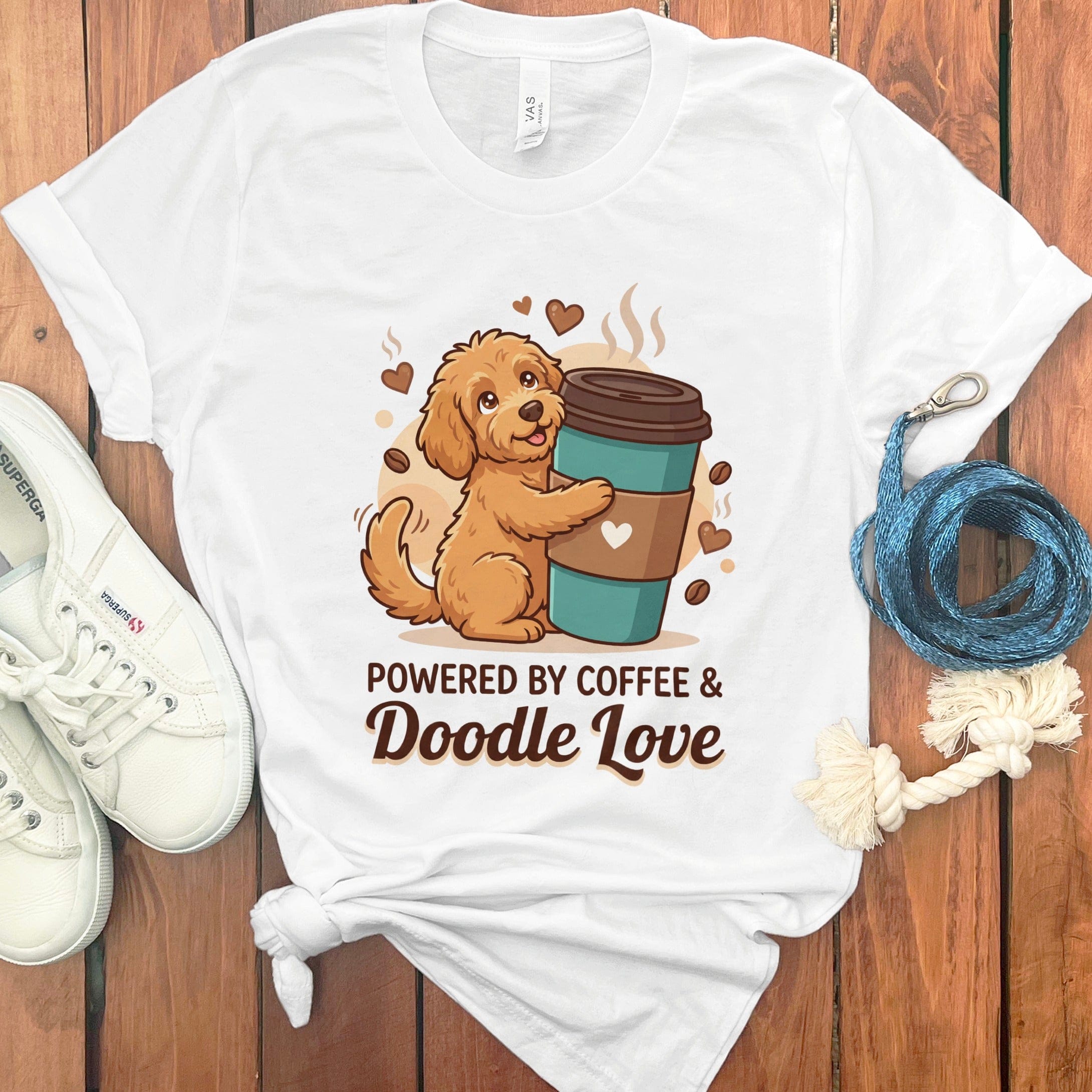 Coffee Doodle Love T-Shirt in White / S by Puppy Jo