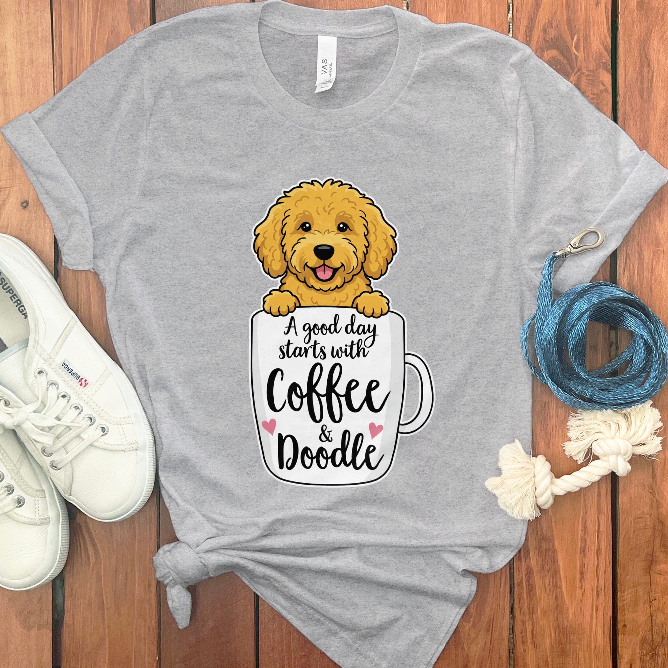 Coffee & Doodle T-Shirt in Athletic Heather / S by Puppy Jo