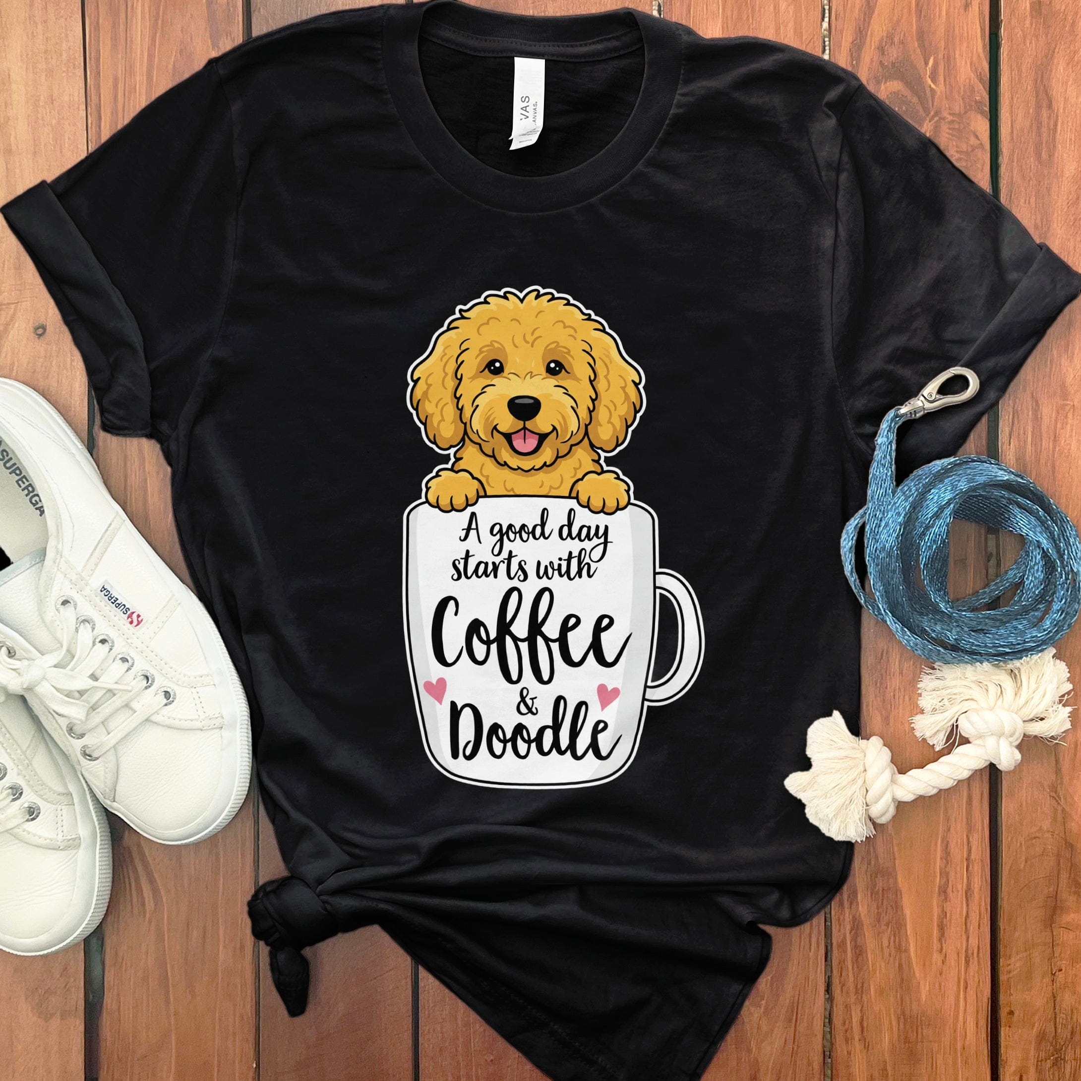 Coffee & Doodle T-Shirt in Black / S by Puppy Jo