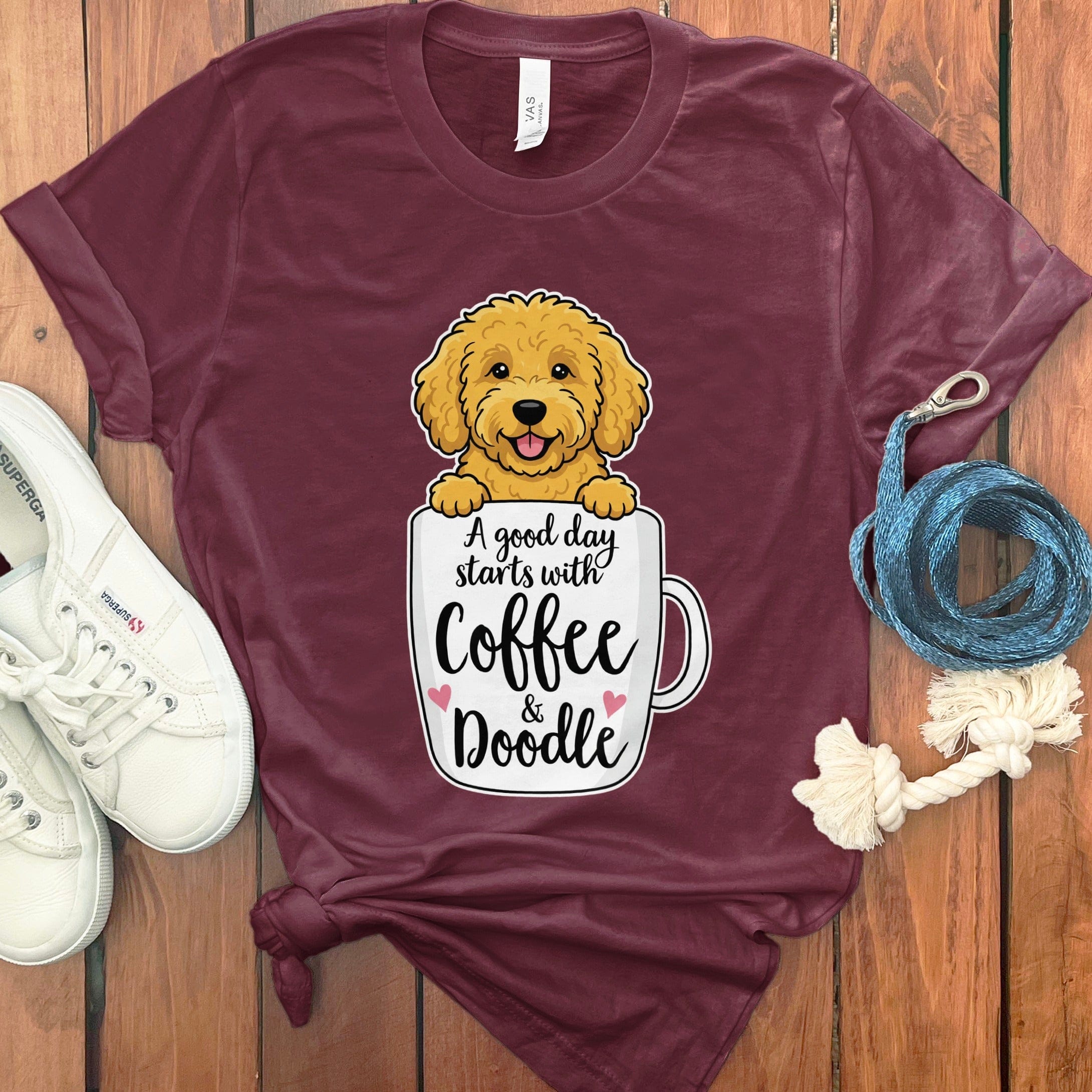 Coffee & Doodle T-Shirt in Maroon / S by Puppy Jo