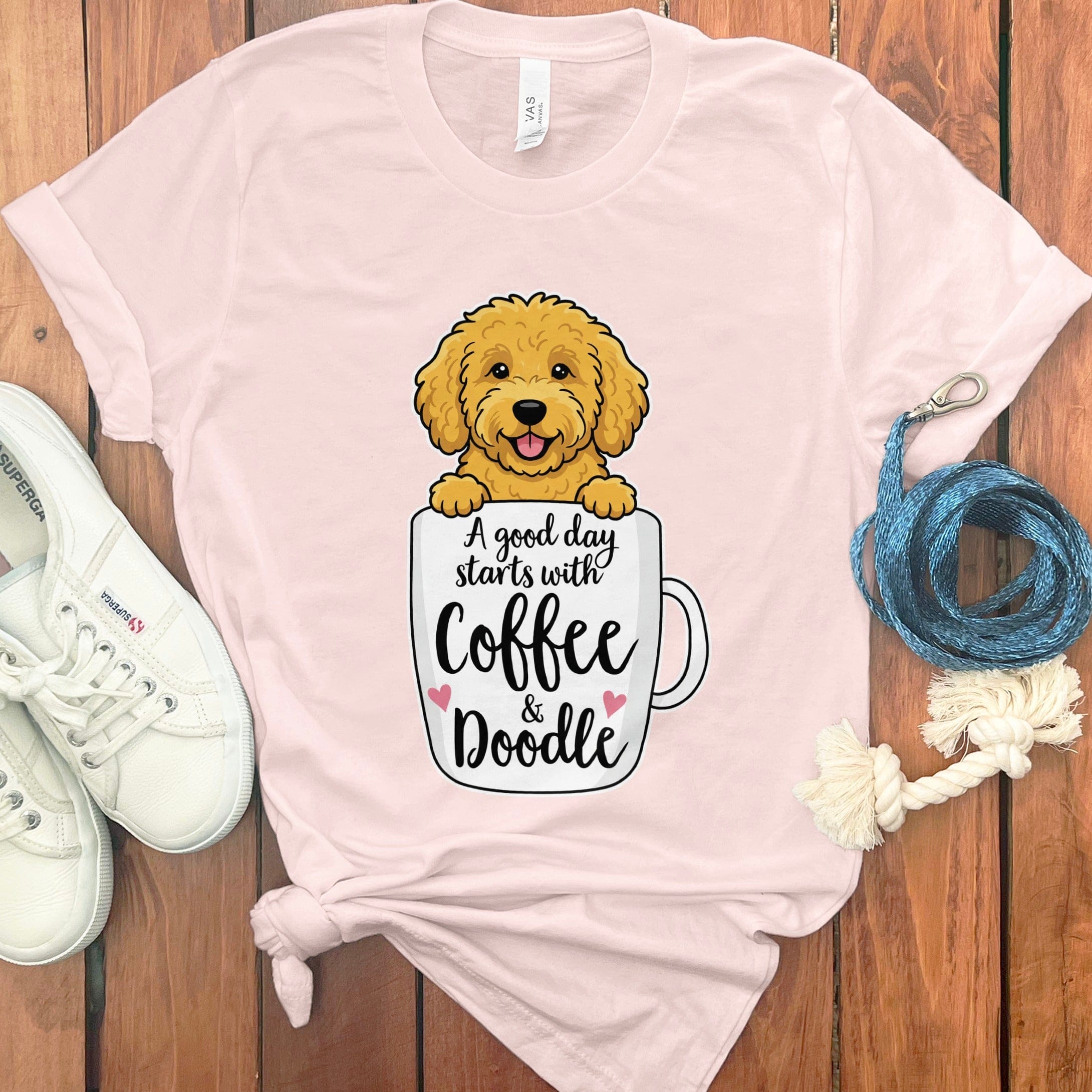 Coffee & Doodle T-Shirt in Soft Pink / S by Puppy Jo