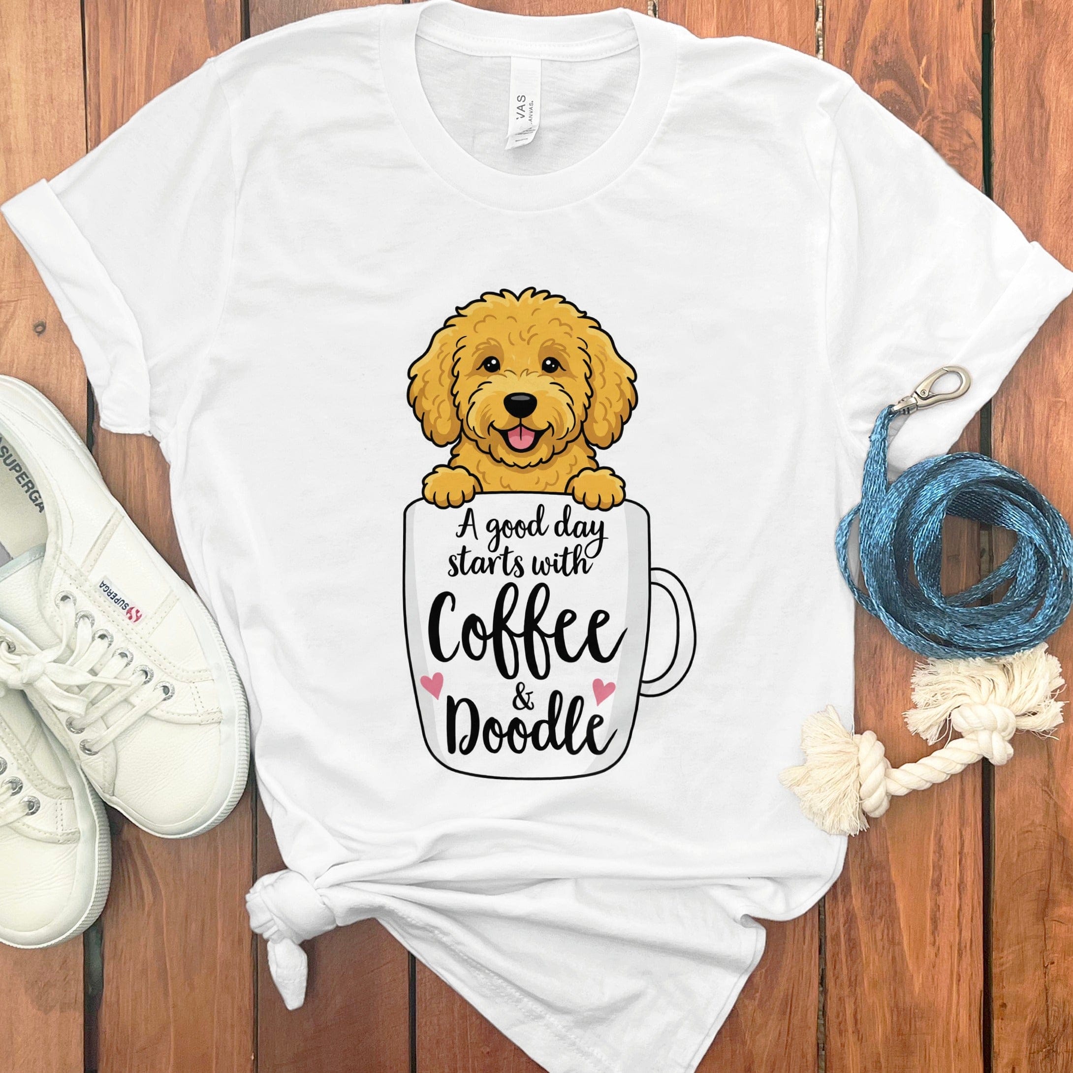 Coffee & Doodle T-Shirt in White / S by Puppy Jo