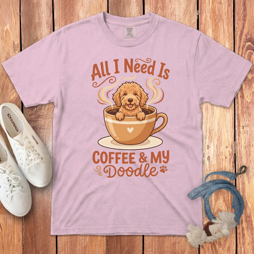 Coffee Need Doodle Signature T-Shirt in Blossom / S by Puppy Jo