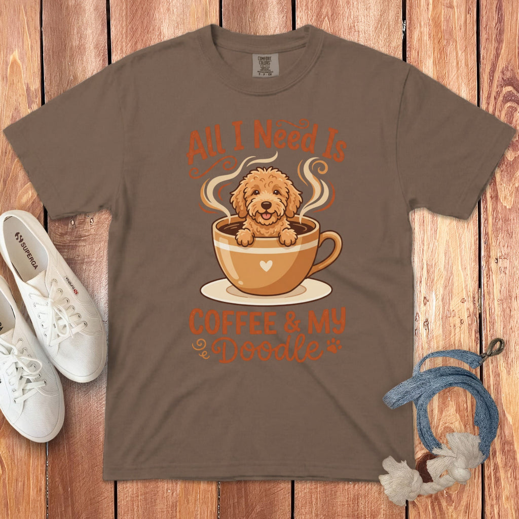 Coffee Need Doodle Signature T-Shirt in Espresso / S by Puppy Jo