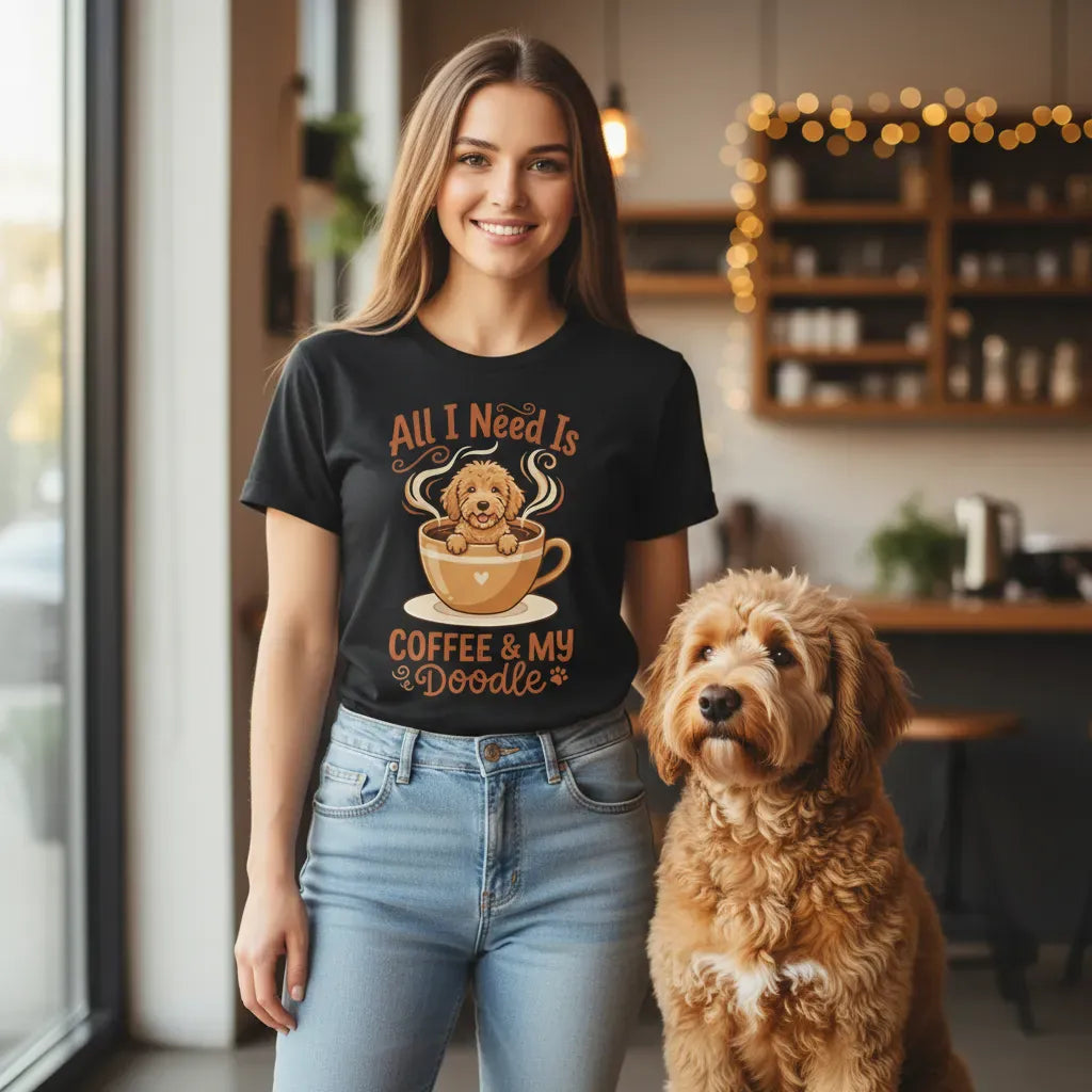 Coffee Need Doodle Signature T-Shirt in by Puppy Jo