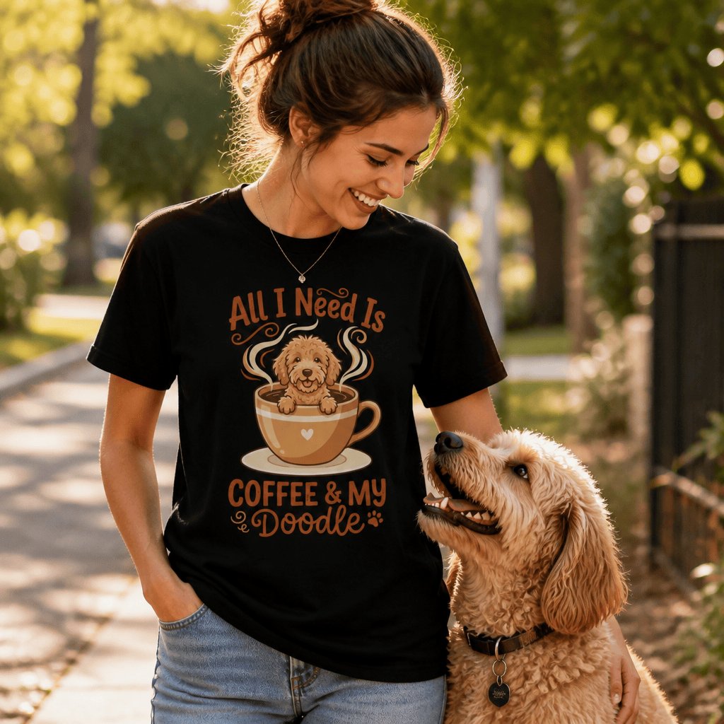 Coffee Need Doodle Signature T-Shirt in by Puppy Jo