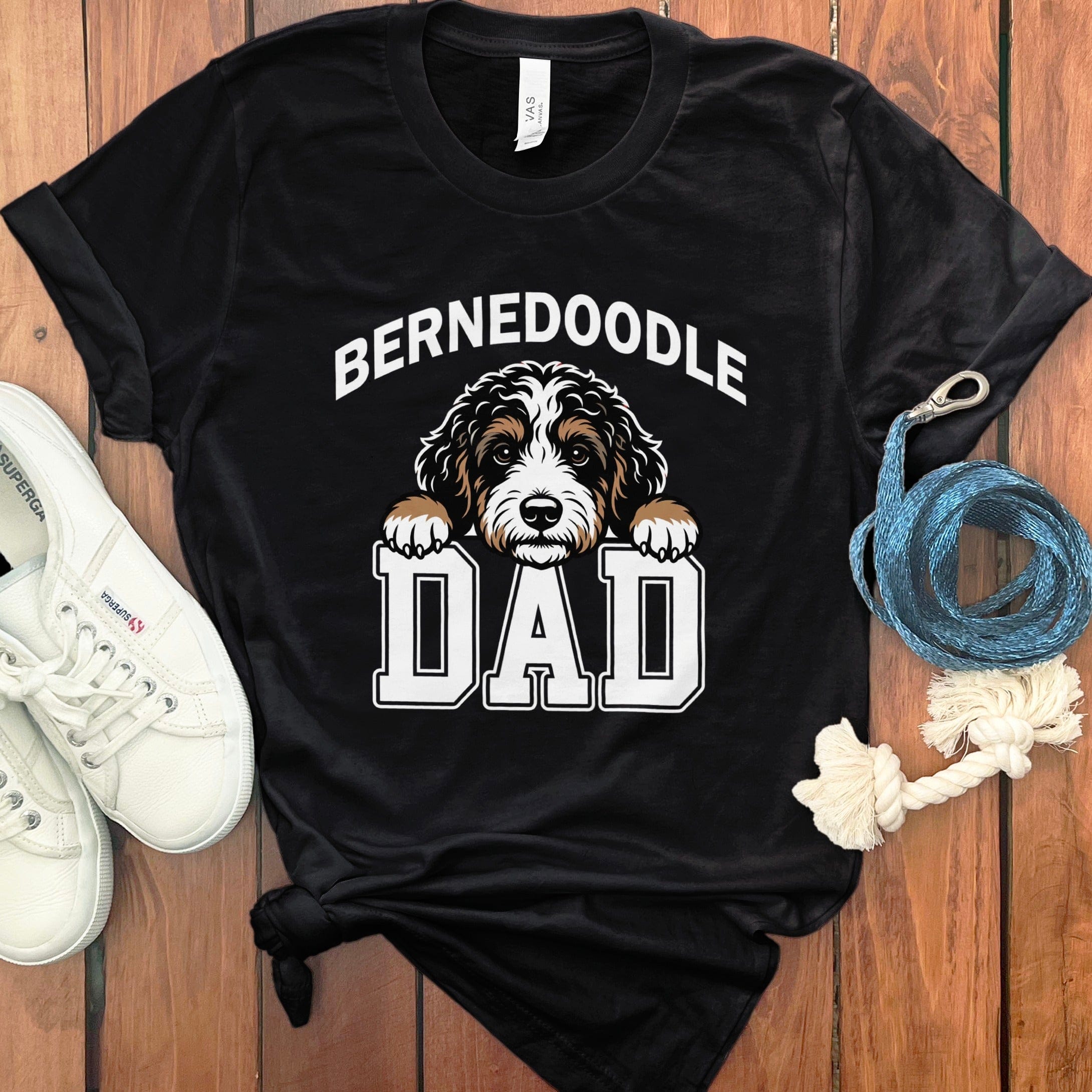 Collegiate Bernedoodle Dad T-Shirt in Black / S by Puppy Jo