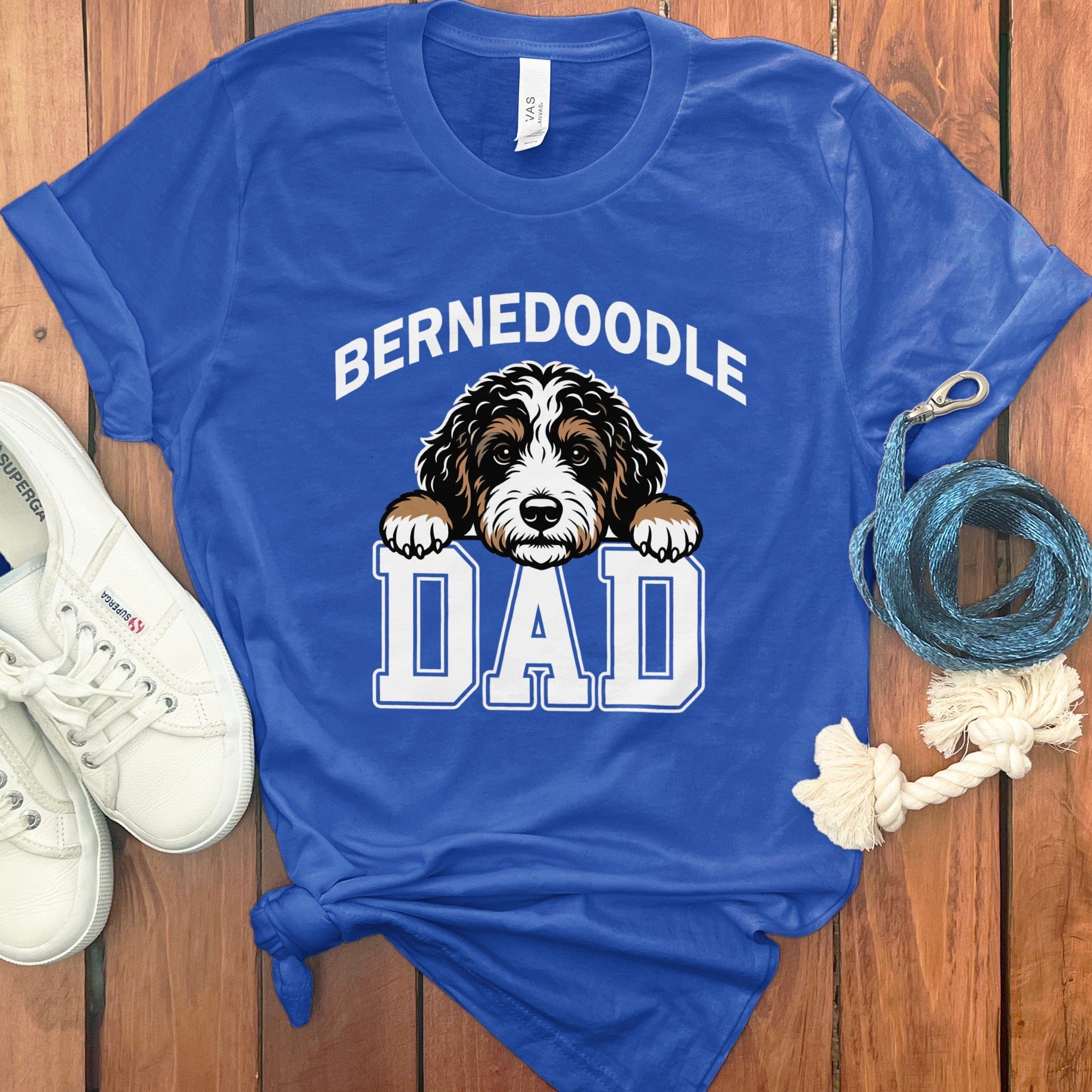 Collegiate Bernedoodle Dad T-Shirt in True Royal / S by Puppy Jo