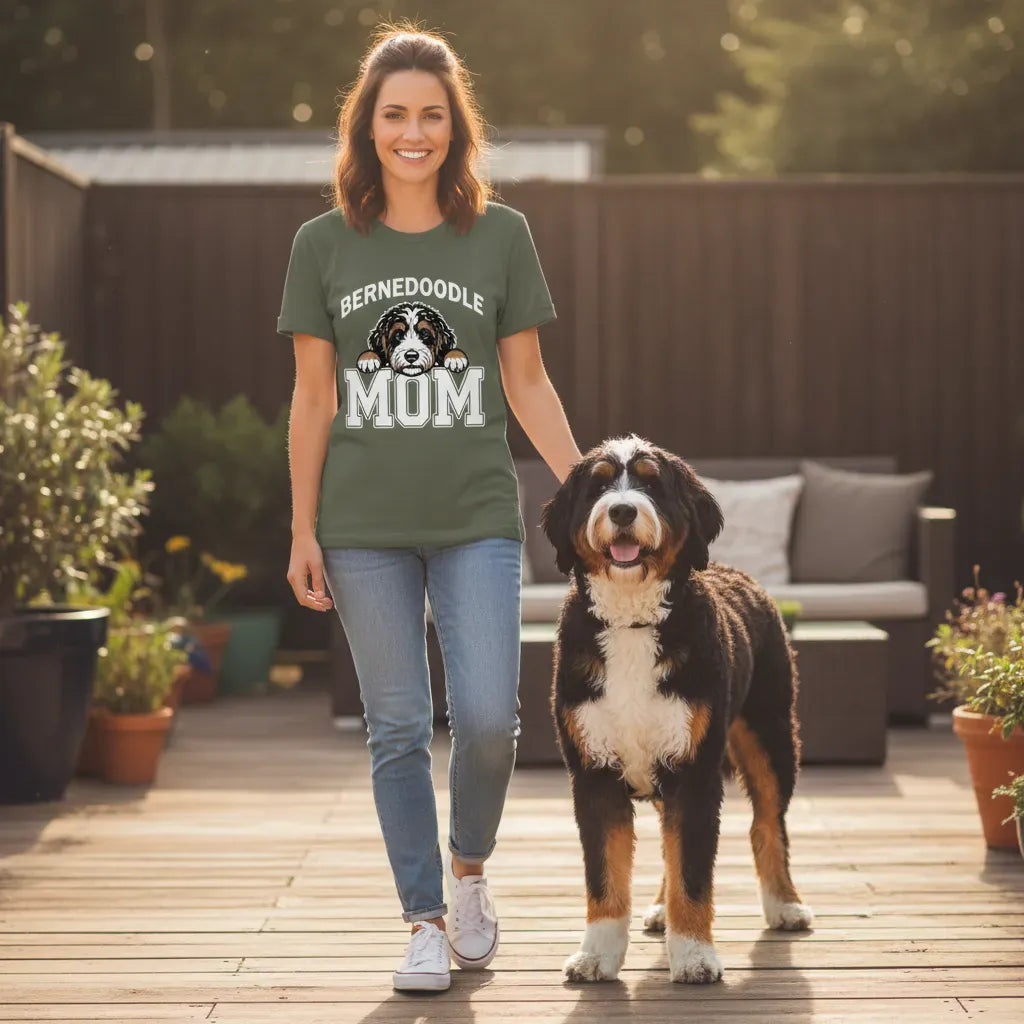 Collegiate Bernedoodle Mom T-Shirt in by Puppy Jo