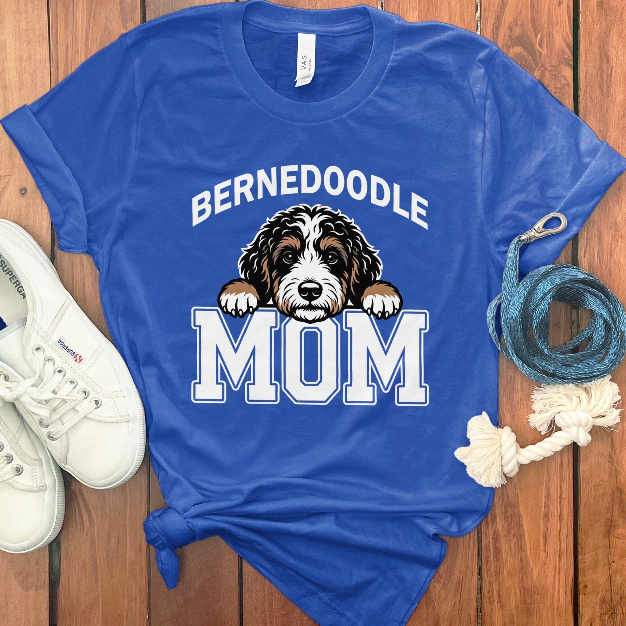 Collegiate Bernedoodle Mom T-Shirt in True Royal / S by Puppy Jo