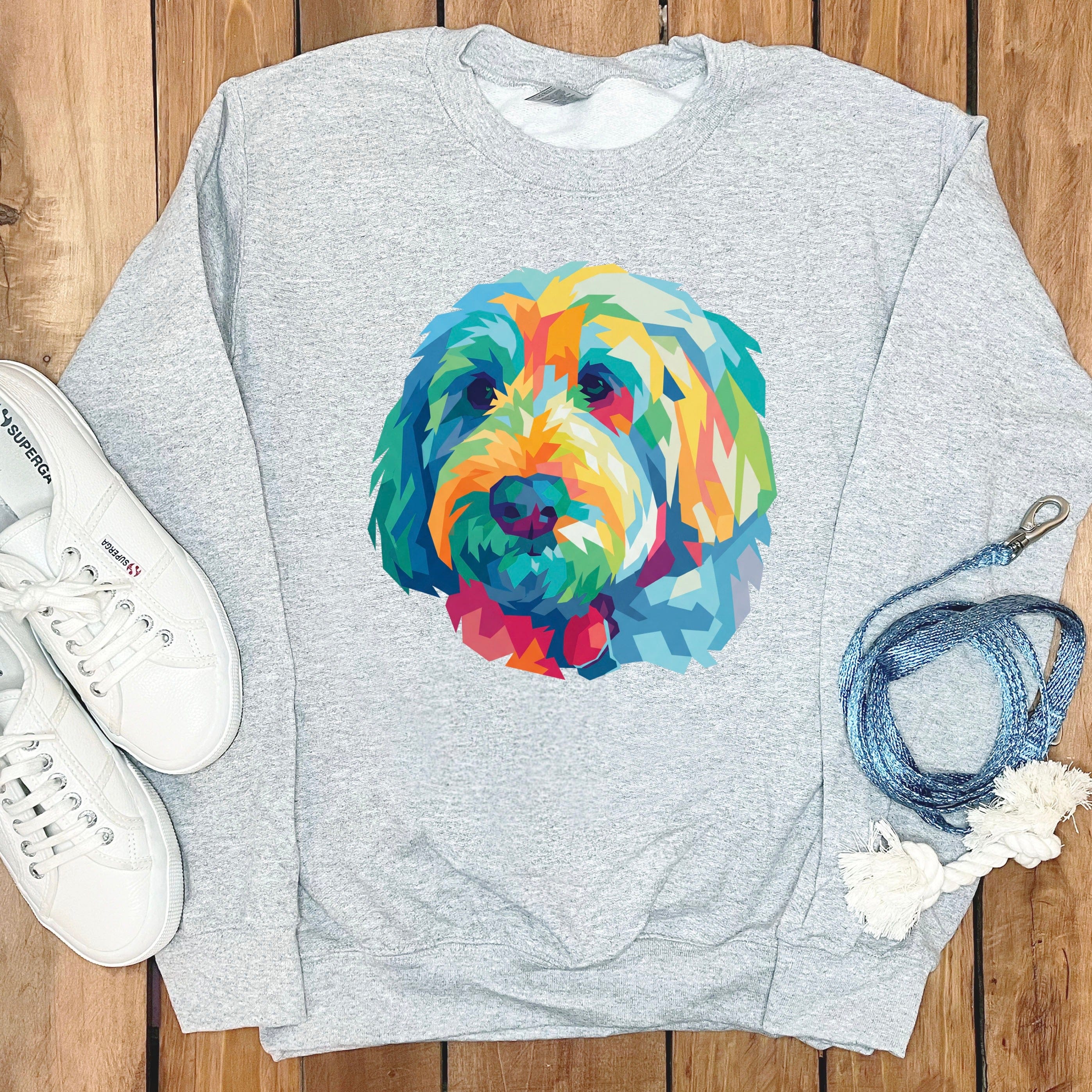 Colorful Doodle Sweatshirt in Sport Grey / S by Puppy Jo